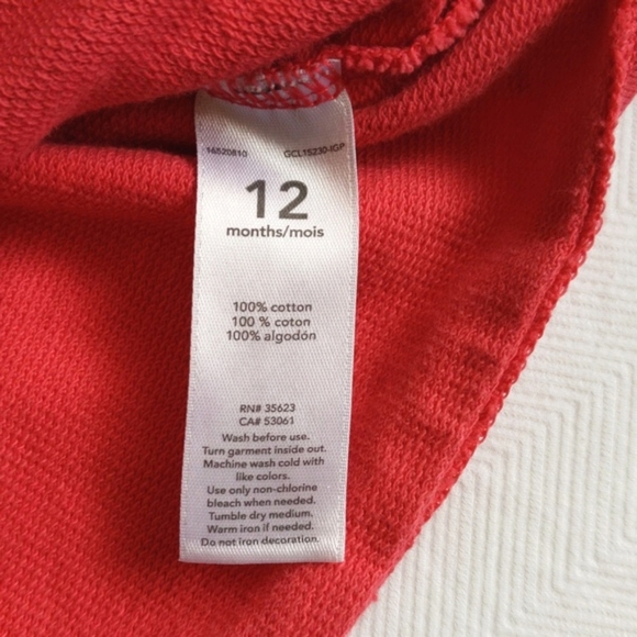 carter's double breasted french terry peacoat jacket 12 months baby girl - Picture 5 of 6